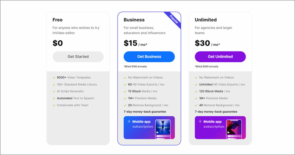 Invideo Pricing